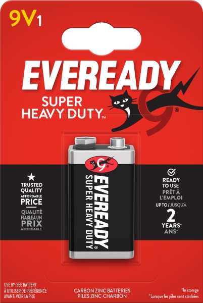 EVEREADY Super Heavy Duty Zinc Battery 9V I/cd [Splittable]
