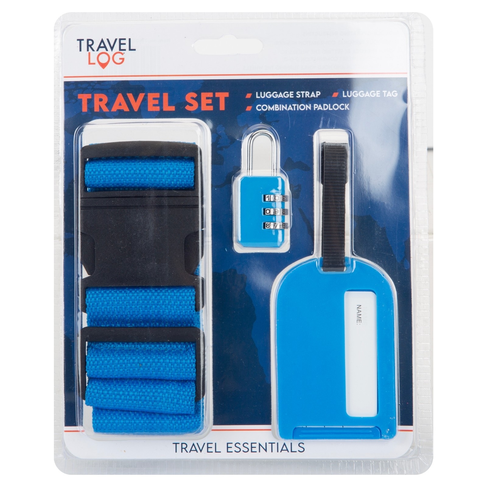 TRAVEL SET,Luggage Tag & Strap & Combination Padlock H/pk [Packs Only]