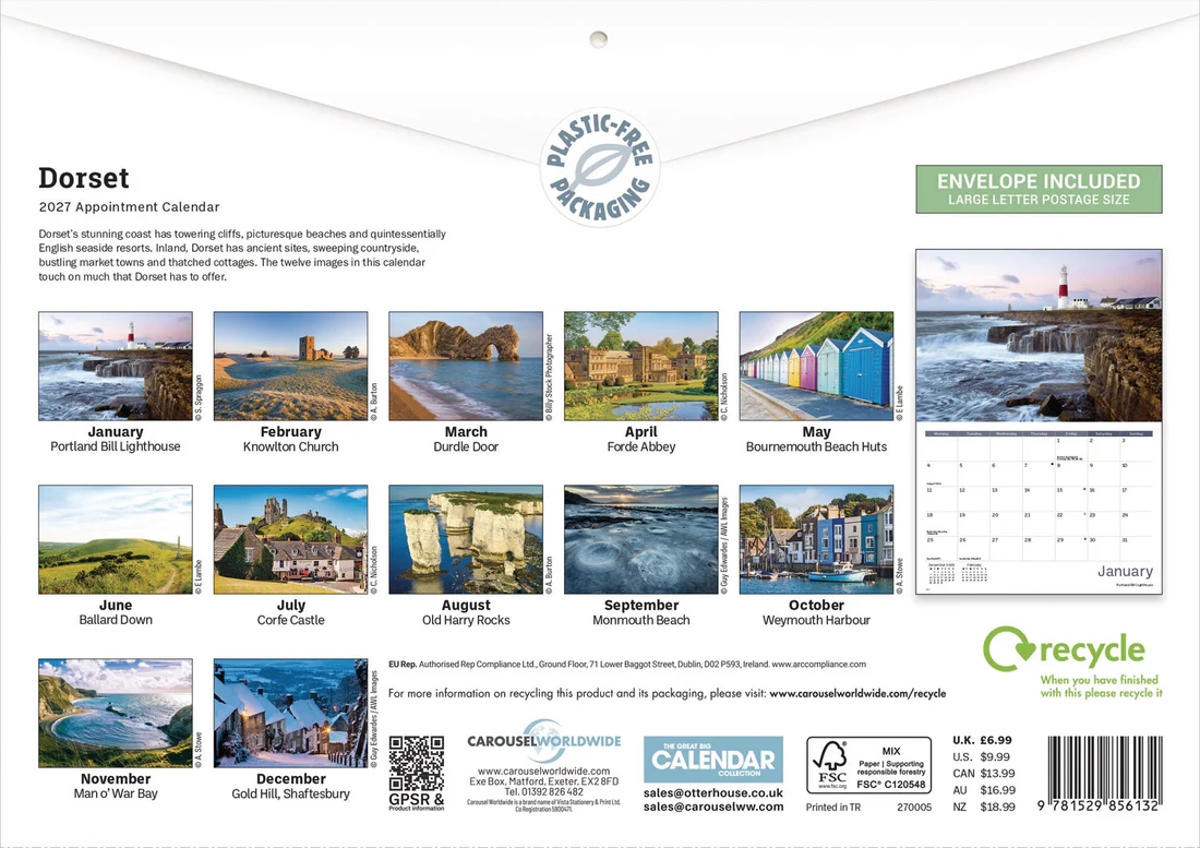 CALENDAR,A4,Dorset [Packs Only]