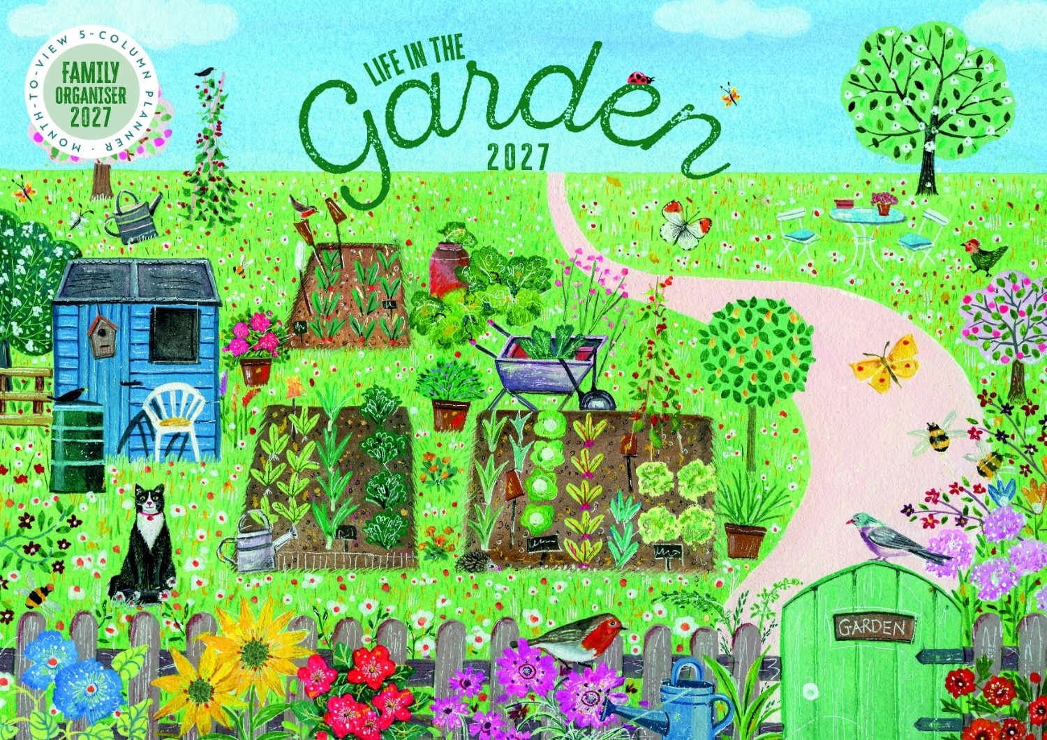 CALENDAR,A4,Family Organiser, Life in the Garden,MTV [Packs Only]