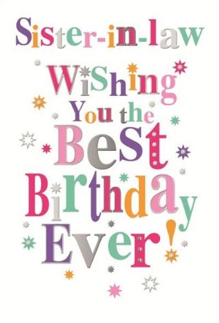 BIRTHDAY CARDS,Sister in Law Rainbow & Stars [Packs Only]