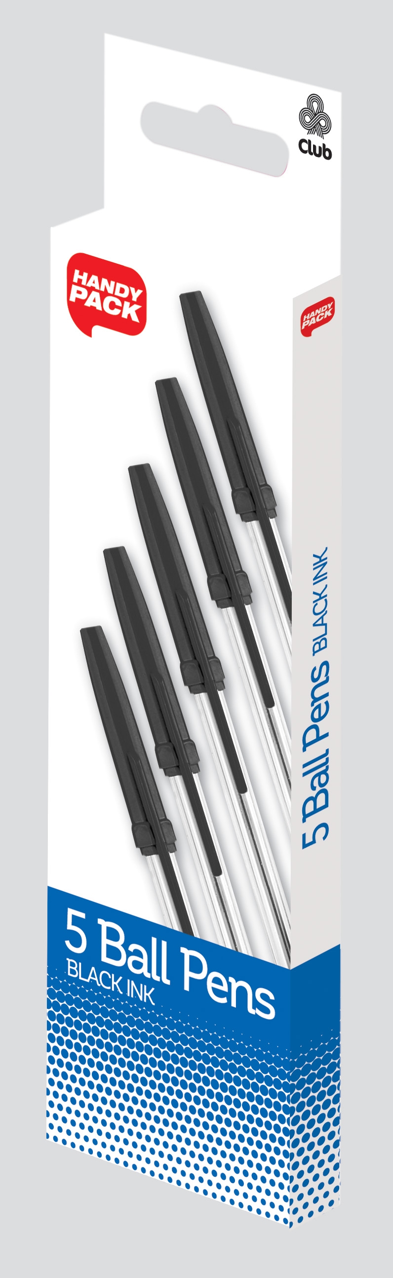 BALL PEN,Black 5`s H/pk (Club) CB382 [Packs Only]