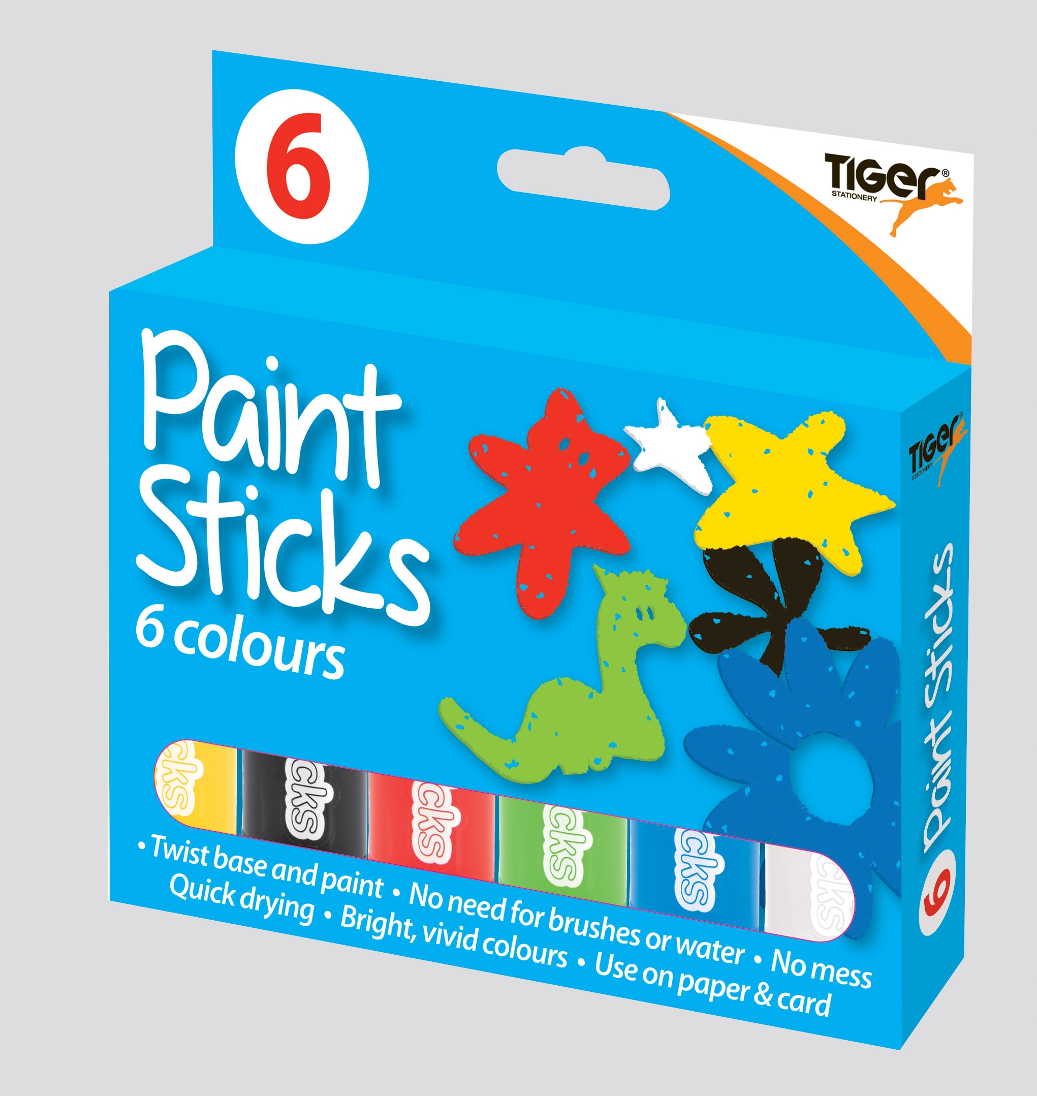 PAINT STICKS,Twist & Paint. No Need For Brushes or Water 6`s Boxed H/pk [Splittable]