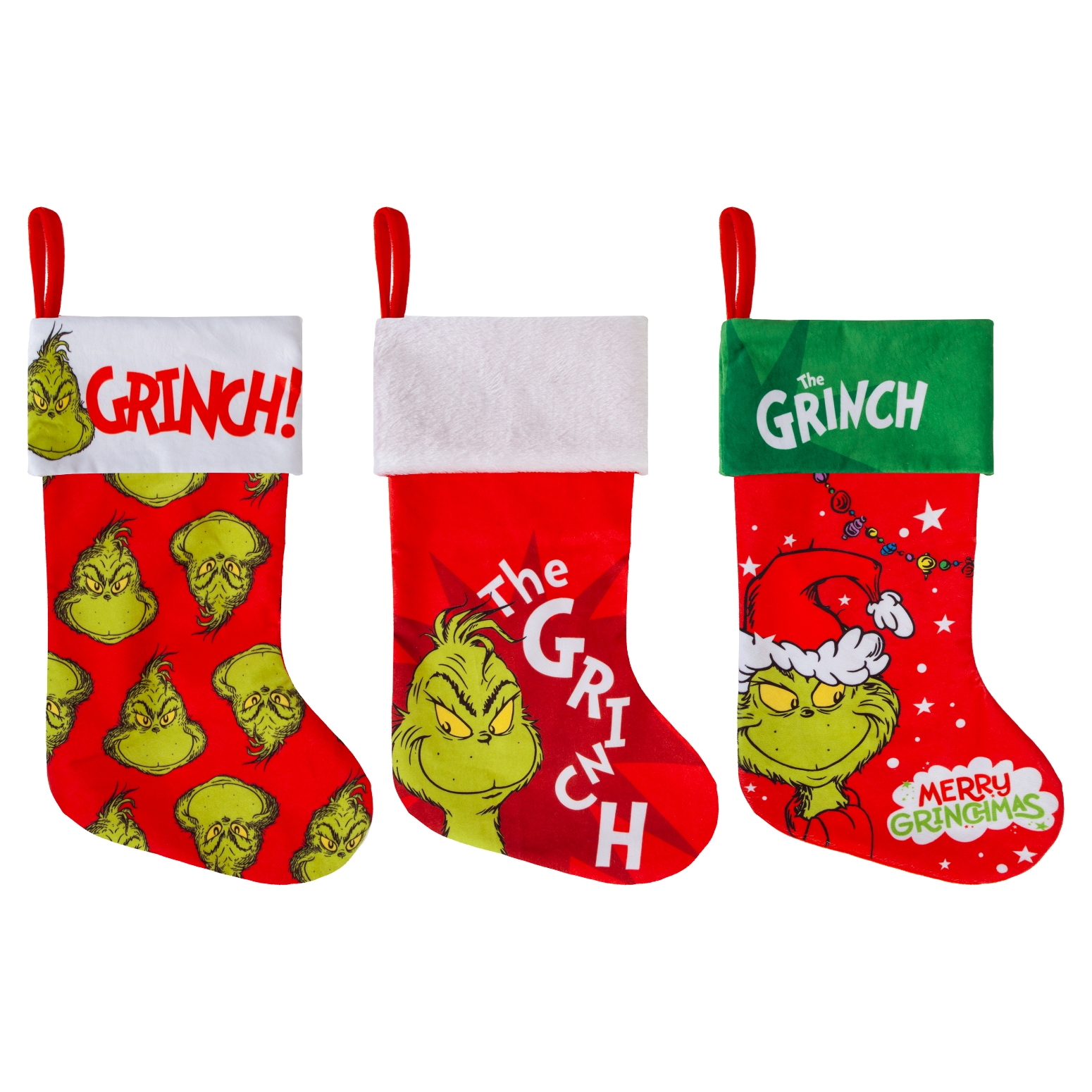 STOCKING,The Grinch 46cm 3 Assorted [Packs Only]