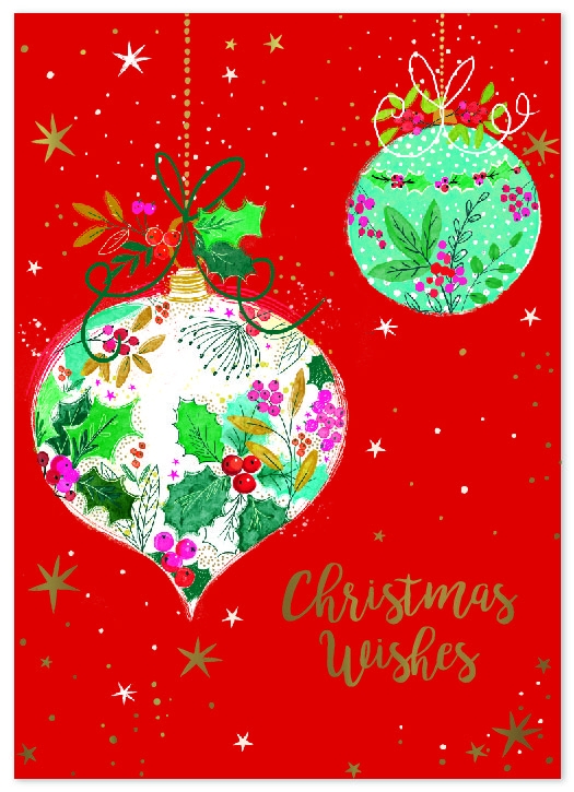 XMAS BOXED CARDS, Foiled 14`s 2 Designs per box. CDU [Splittable]