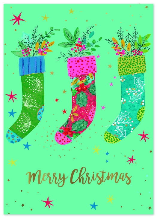 XMAS BOXED CARDS, Foiled 14`s 2 Designs per box. CDU [Splittable]