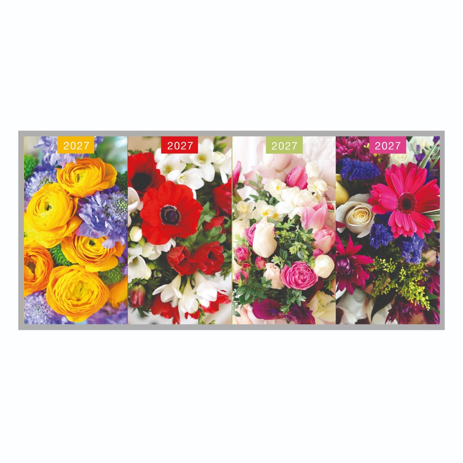 DIARY,Slim Floral,4 Assorted Two Weeks to View, CDU [Packs Only]