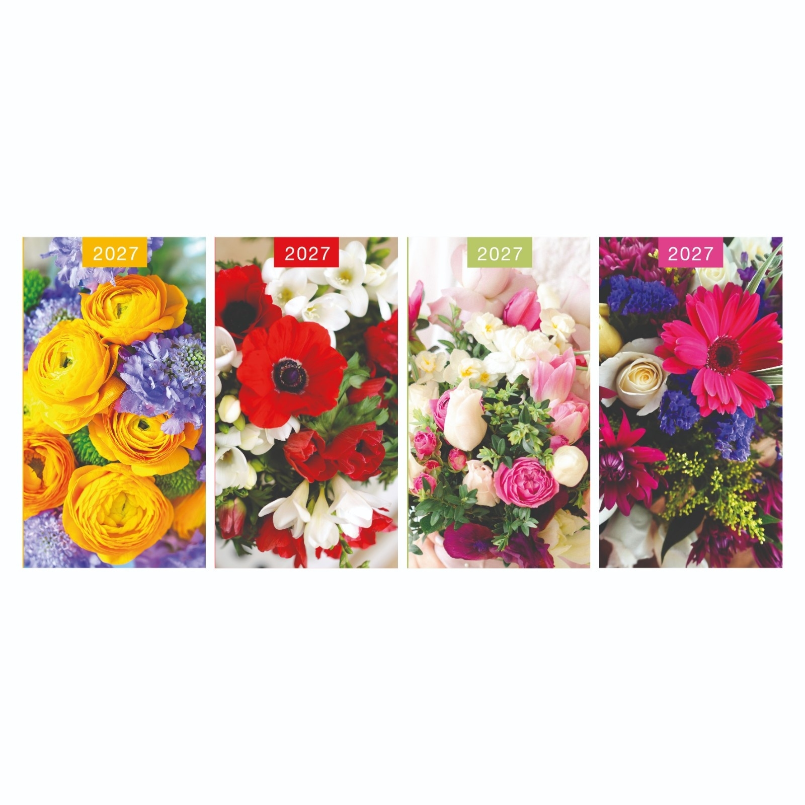 DIARY,Slim Floral,4 Assorted Two Weeks to View, CDU [Packs Only]
