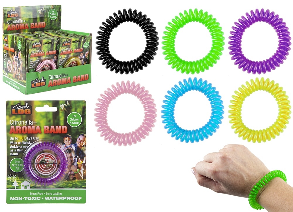 CITRONELLA AROMA BAND,One Size Fits All. Wrist, Ankle or Hairband.10 days use CDU [Splittable]