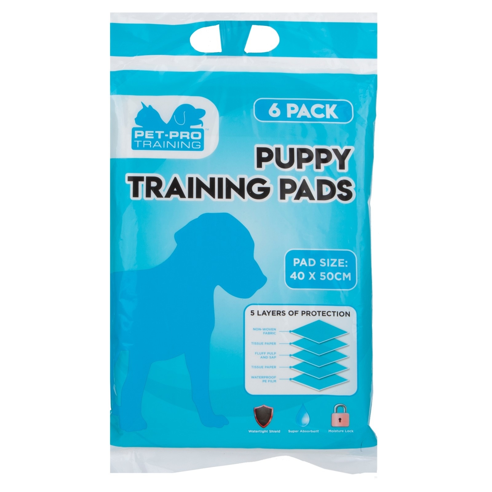 PUPPY TRAINING PADS,40 x 50cm 6`s H/pk [Packs Only]