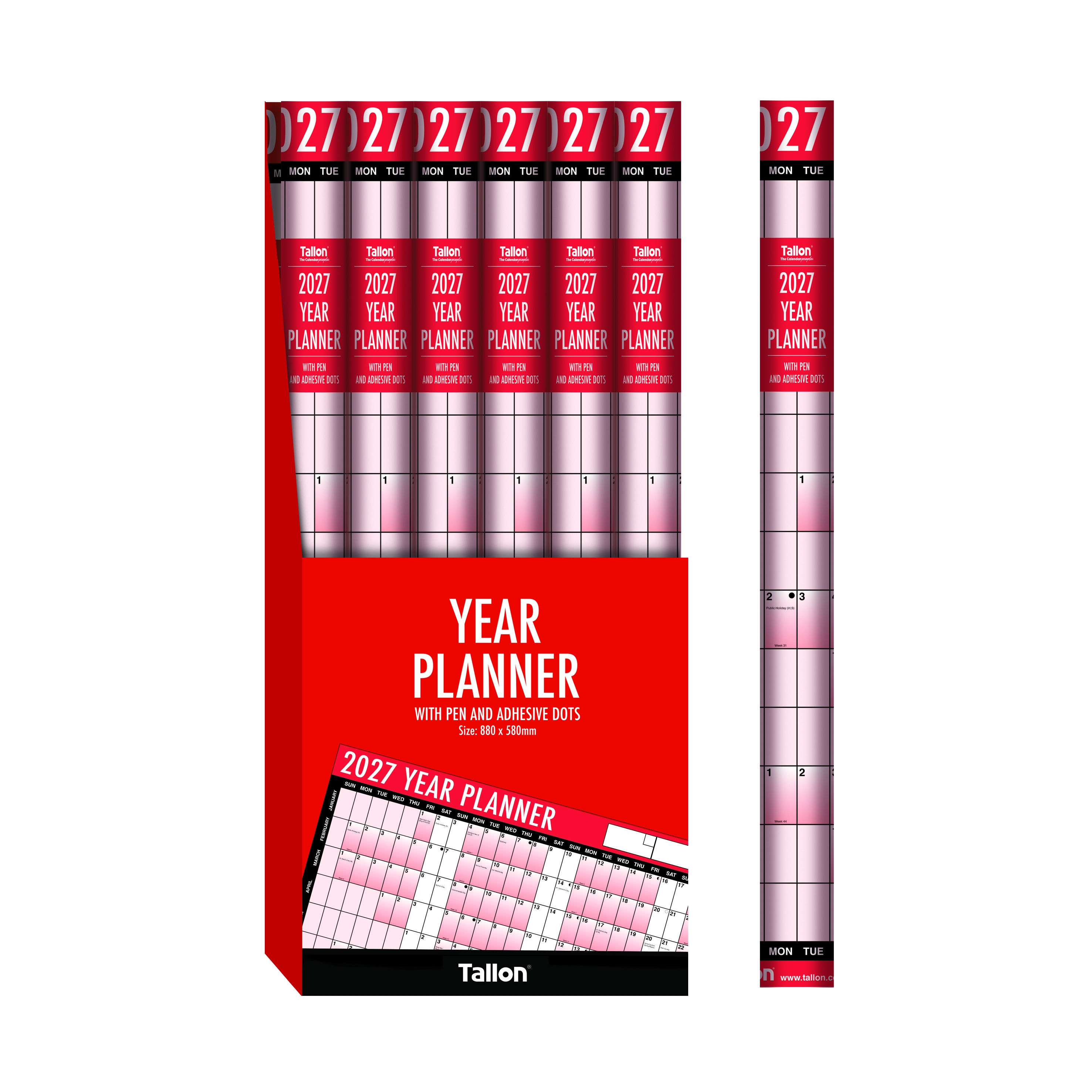 YEAR WALL PLANNER 2027 Inc. Pen & Sticky Notes,CDU [Packs Only]