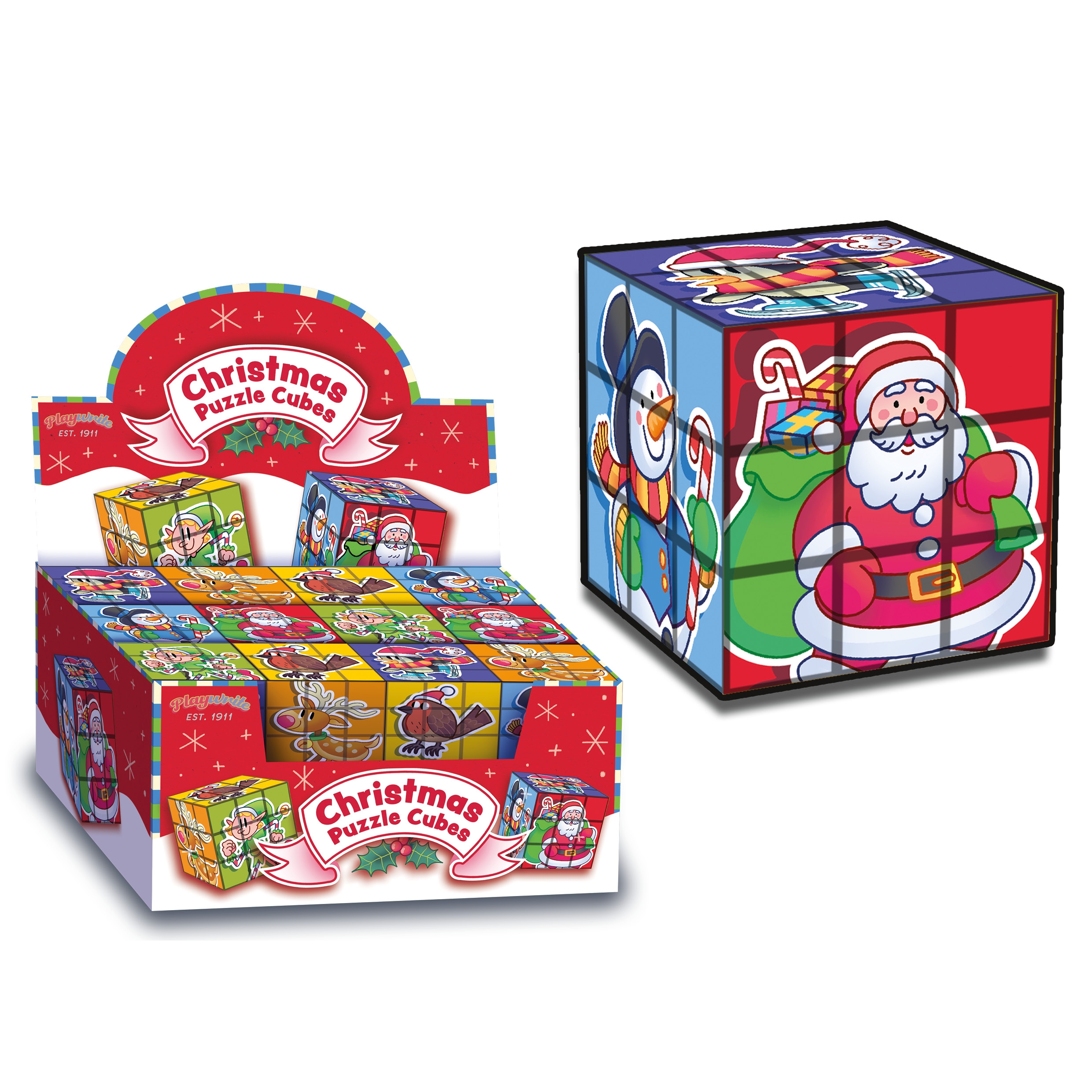 RUDOLPH`S PUZZLE CUBE 7cm CDU [Packs Only]