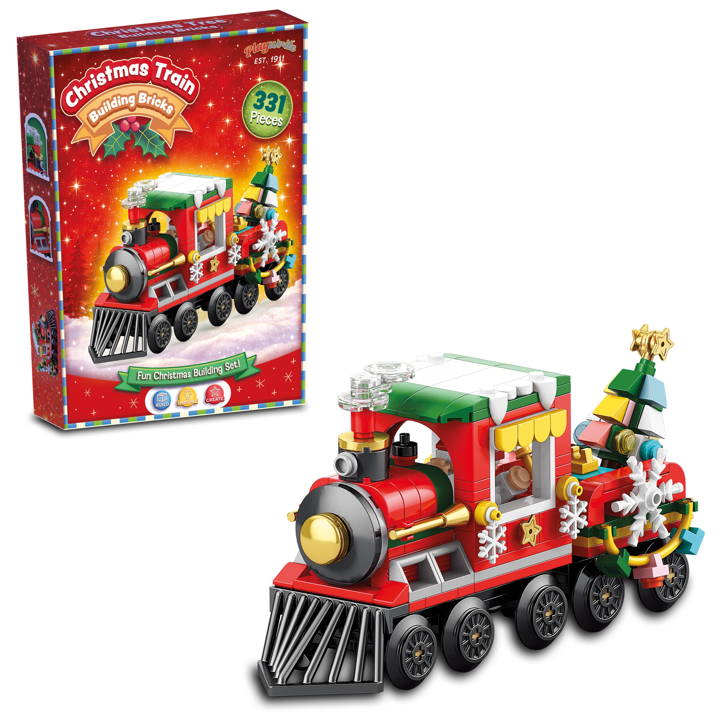 BUILDING BRICKS,Christmas Train 322 Piece Boxed