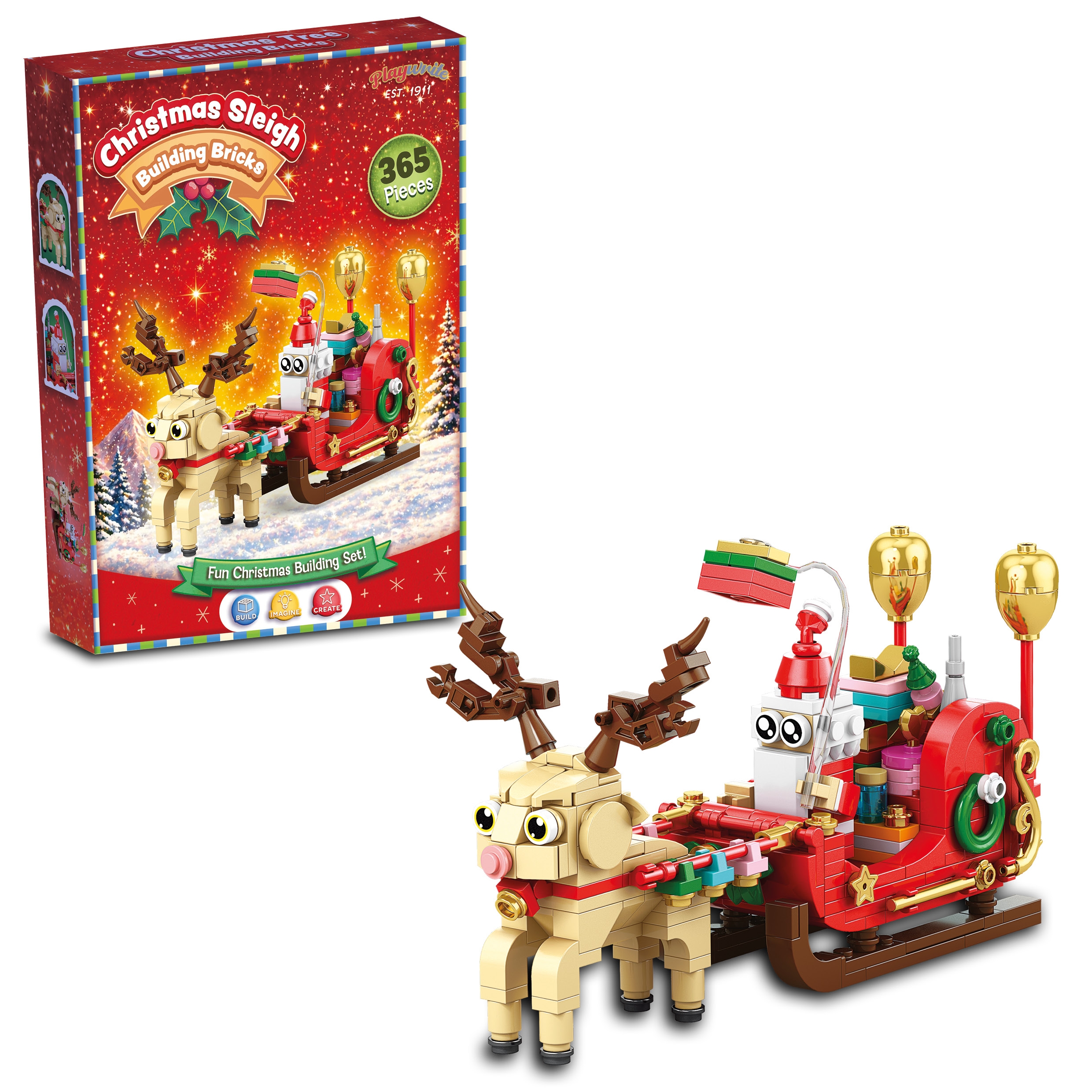 BUILDING BRICKS,Christmas Sleigh 360 Piece Boxed