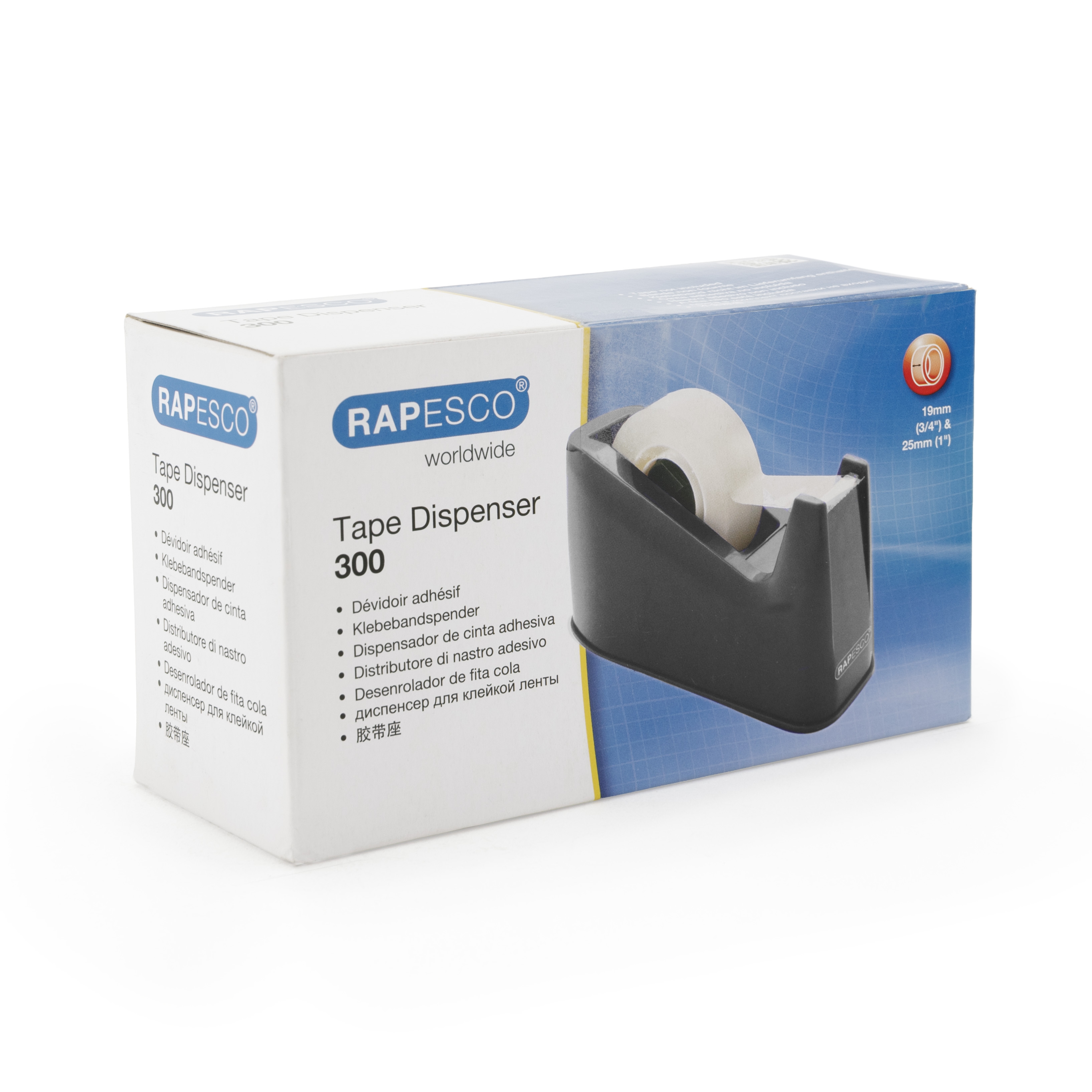 TAPE DISPENSER,Germ Savvy 300 Black Holds 19mm Wide Tape Boxed [Packs Only]