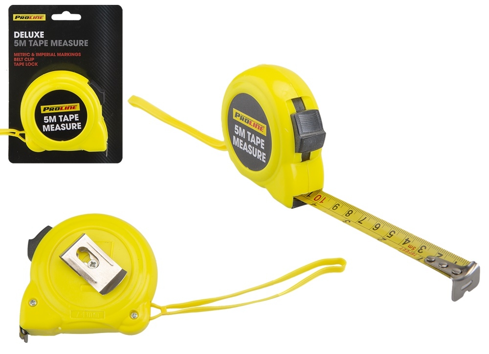 TAPE MEASURE,5M Deluxe Belt Clip & Tape Lock I/cd [Packs Only]