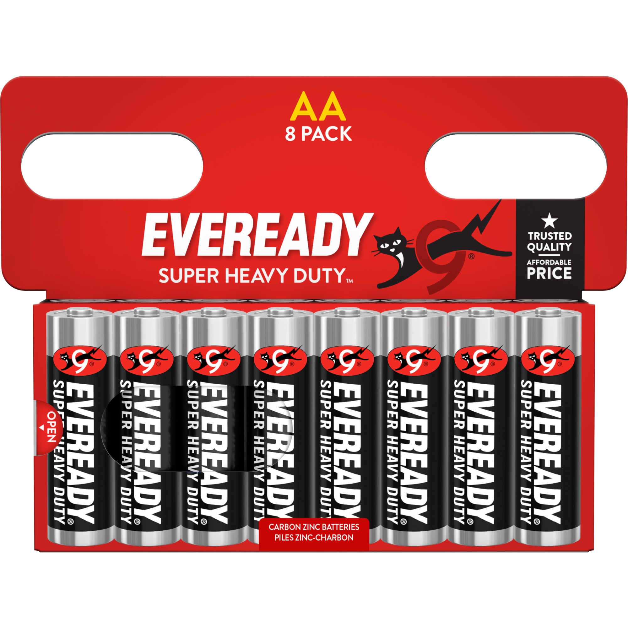 EVEREADY Super Heavy Duty Zinc Batteries AA 8`s I/cd [Splittable]