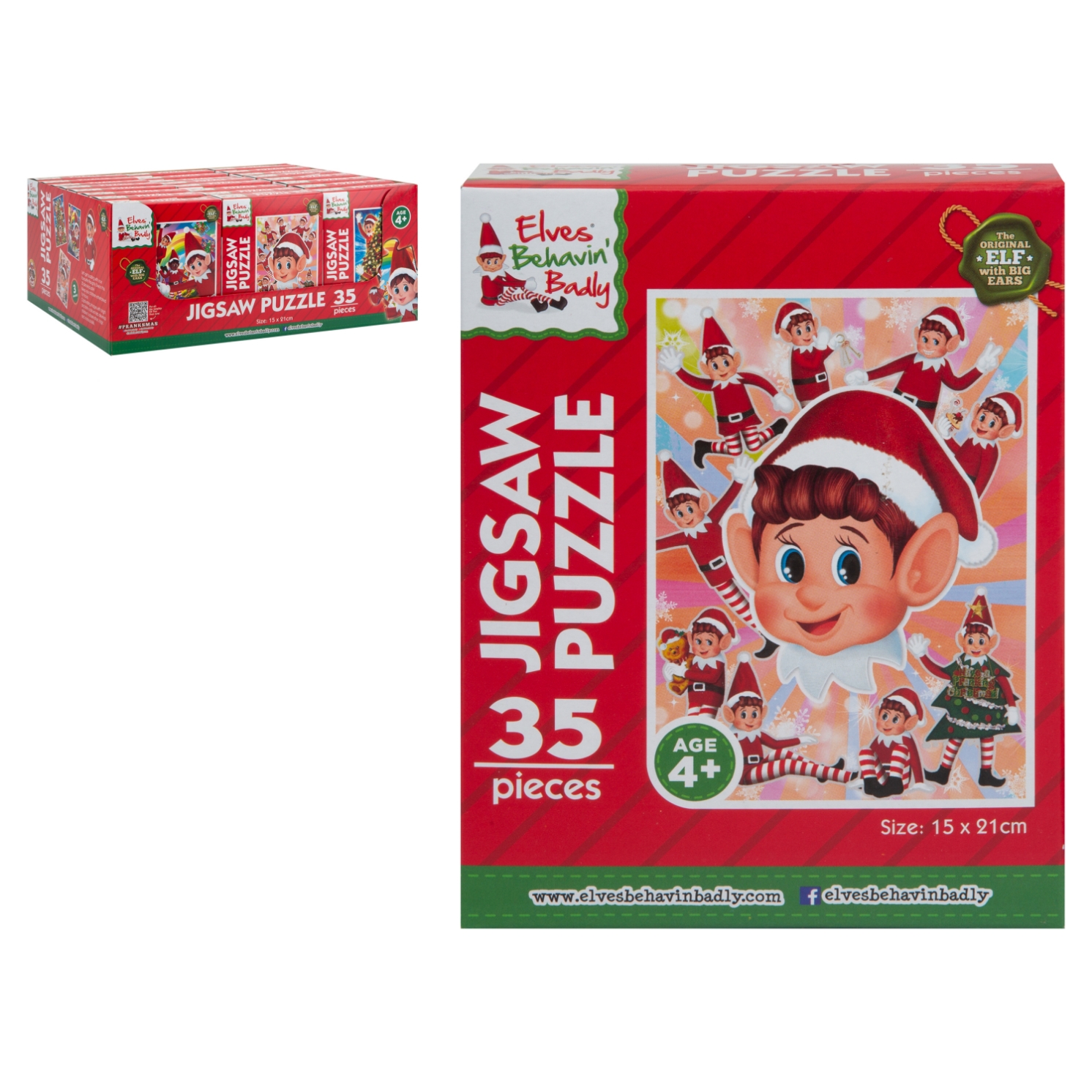 CHRISTMAS JIGSAW,35 piece Elves Behavin` Badly [Splittable]
