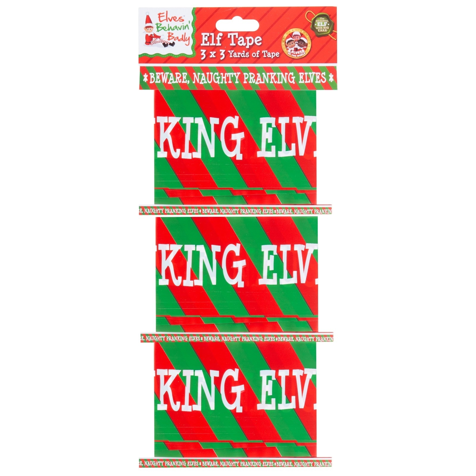 NAUGHTY ELVES,Printed Tape 2.75M x 8cm 3`s [Splittable]