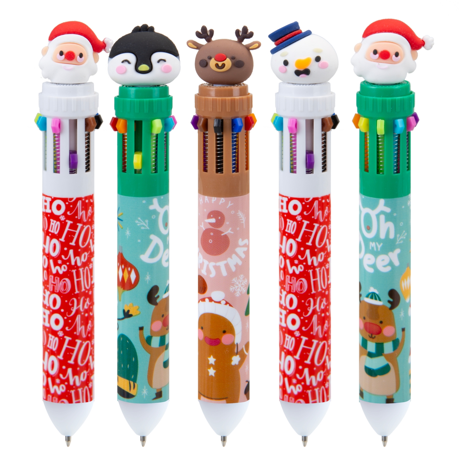 10 COLOUR PEN,Christmas Characters, 5 Assorted CDU [Packs Only]