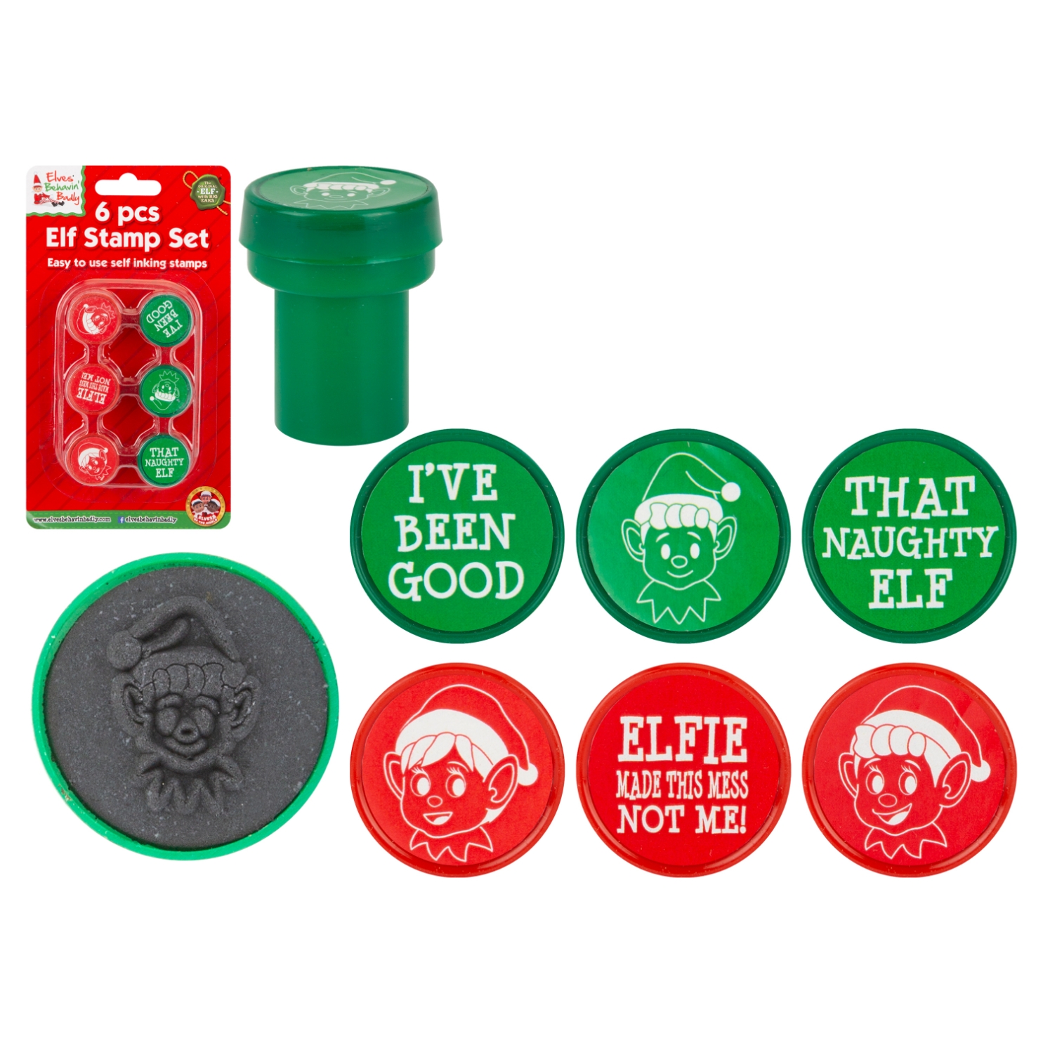 XMAS MINI STAMPERS,6 Assorted Elves Behavin` Badly [Splittable]