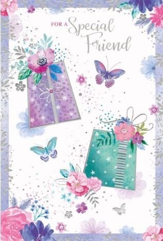 SPECIAL FRIEND CARDS, Presents,Flowers & Butterflies [Packs Only]