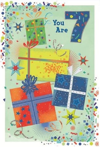 AGE 7 CARDS,Male Presents & Stars [Packs Only]