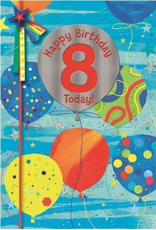 AGE 8 CARDS,Male 8 Today, Balloons [Packs Only]