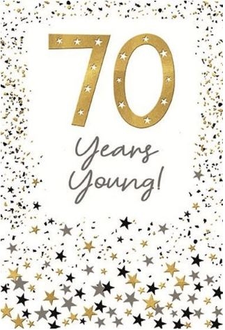 AGE 70 CARDS,Male Stars & Confetti [Packs Only]