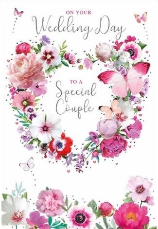 WEDDING DAY CARDS, Floral Wreath [Packs Only]