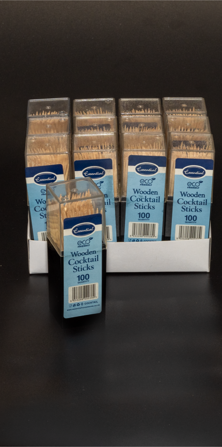COCKTAIL STICKS, Bamboo Eco Friendly 100`s [Packs Only]
