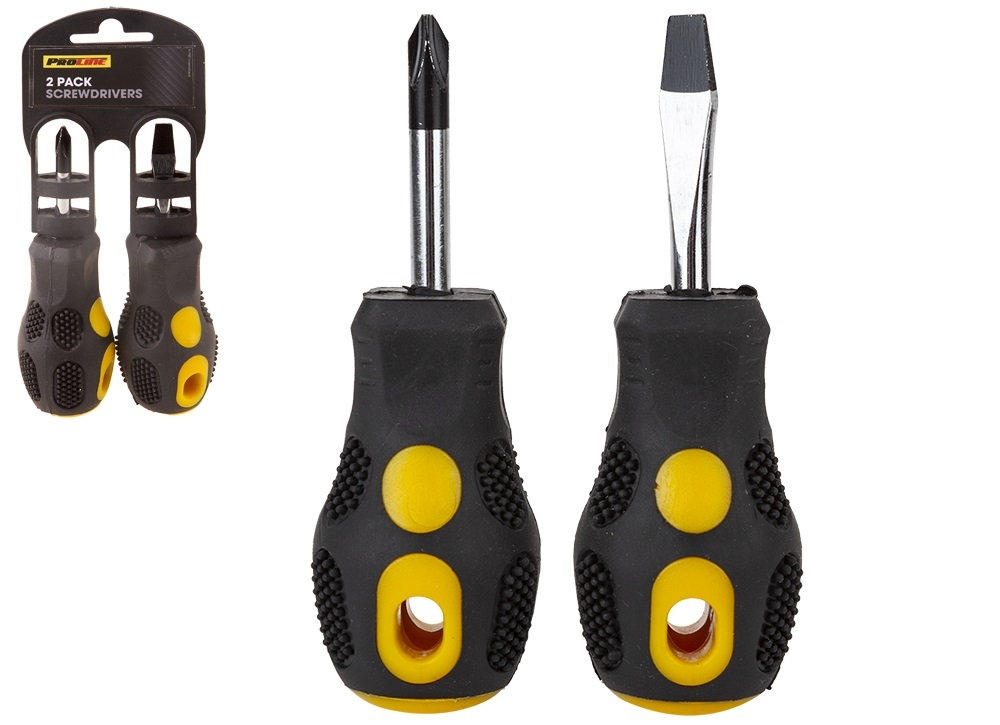 SCREWDRIVERS,Stubby 2`s Cross Head & Flat Head I/cd [Packs Only]