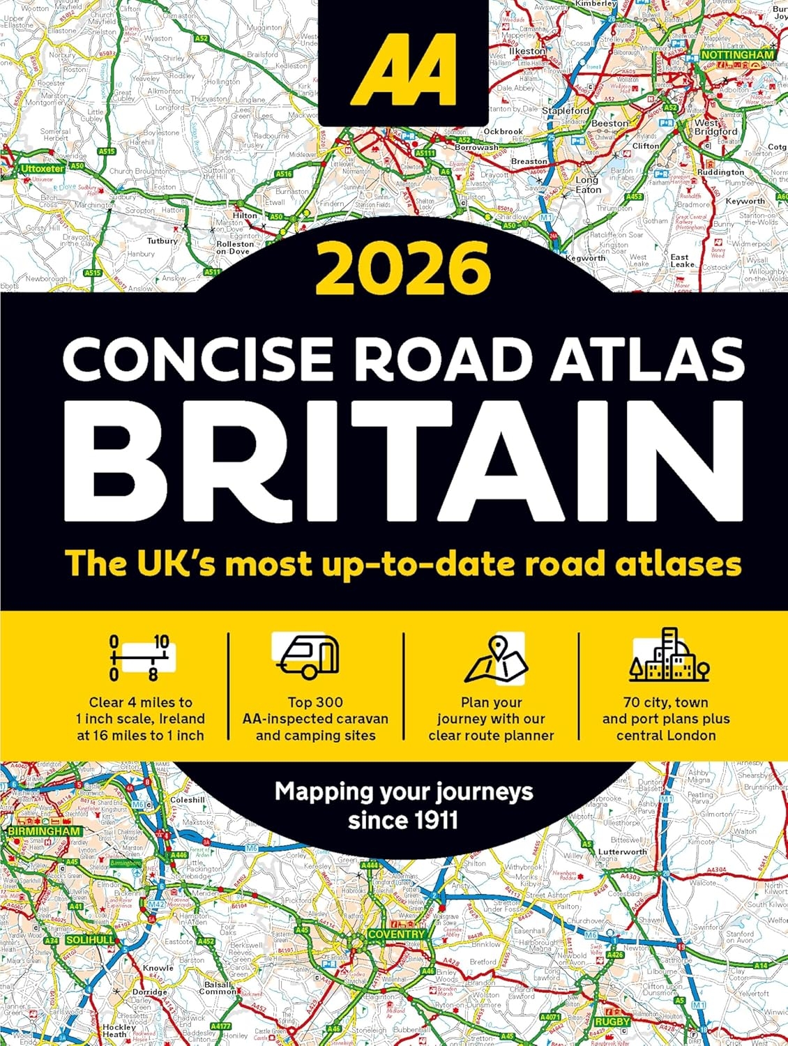 AA CONCISE ROAD ATLAS,A4 Britain 2026 (Flashed £13.99) [Splittable]