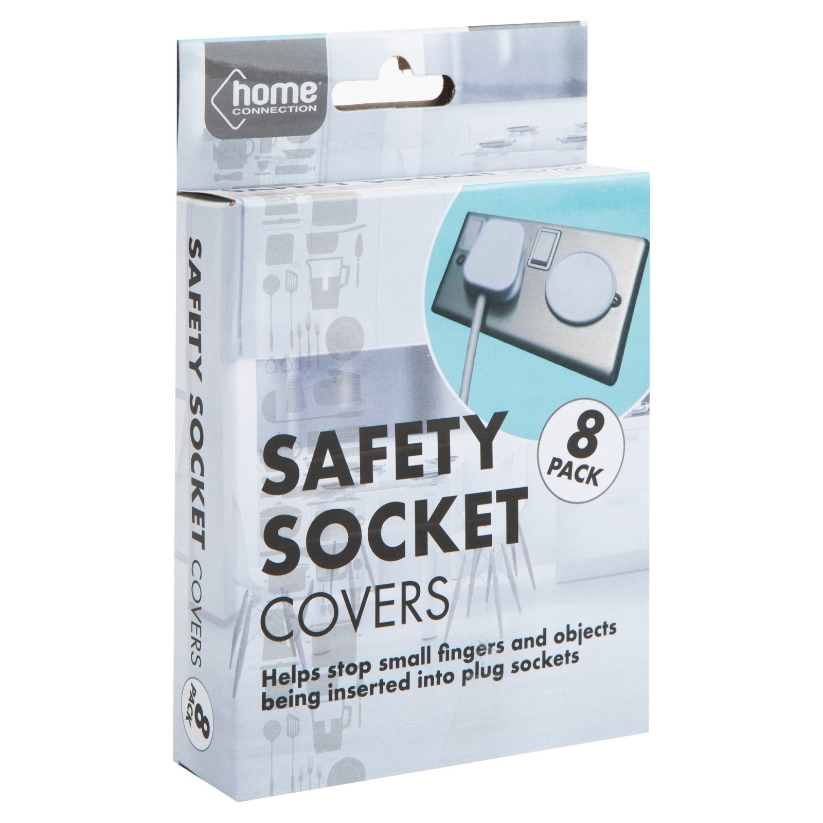 SOCKET COVERS,8`s Stop Objects Being Inserted into Plug Sockets H/pk [Packs Only]