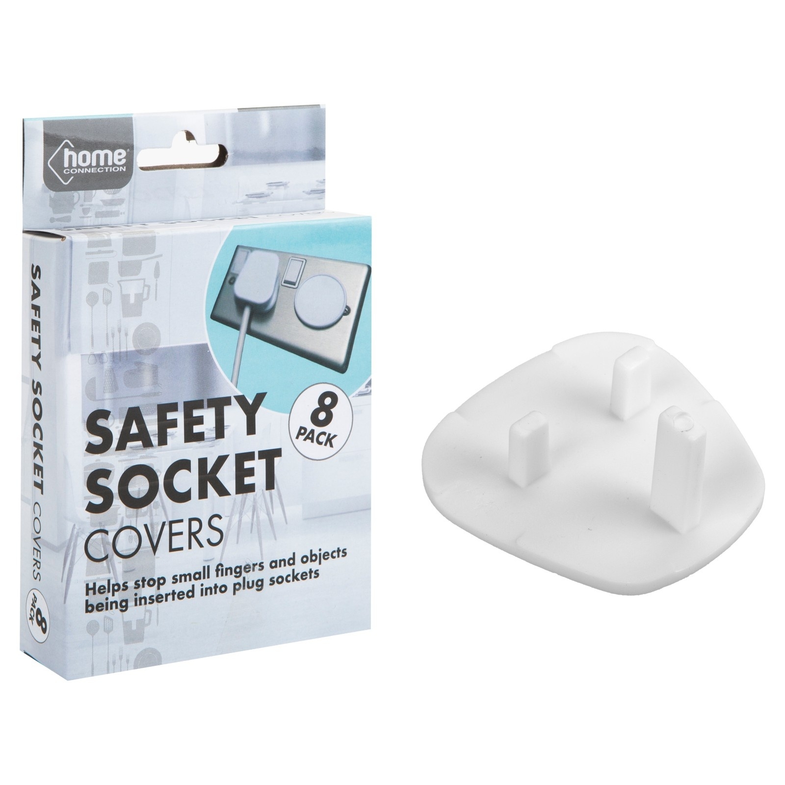 SOCKET COVERS,8`s Stop Objects Being Inserted into Plug Sockets H/pk [Packs Only]