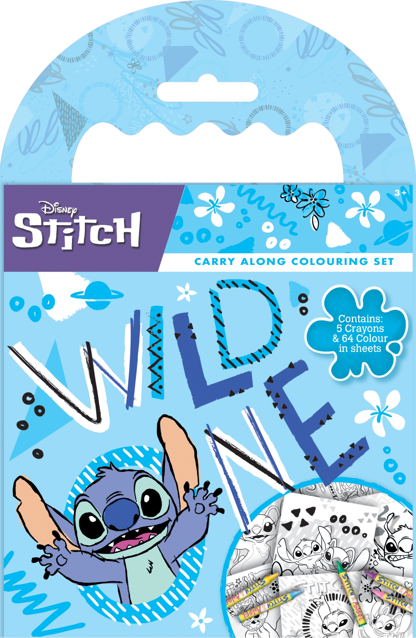 COLOURING SET,Stitch, Carry Along & 5 Crayons [Splittable]