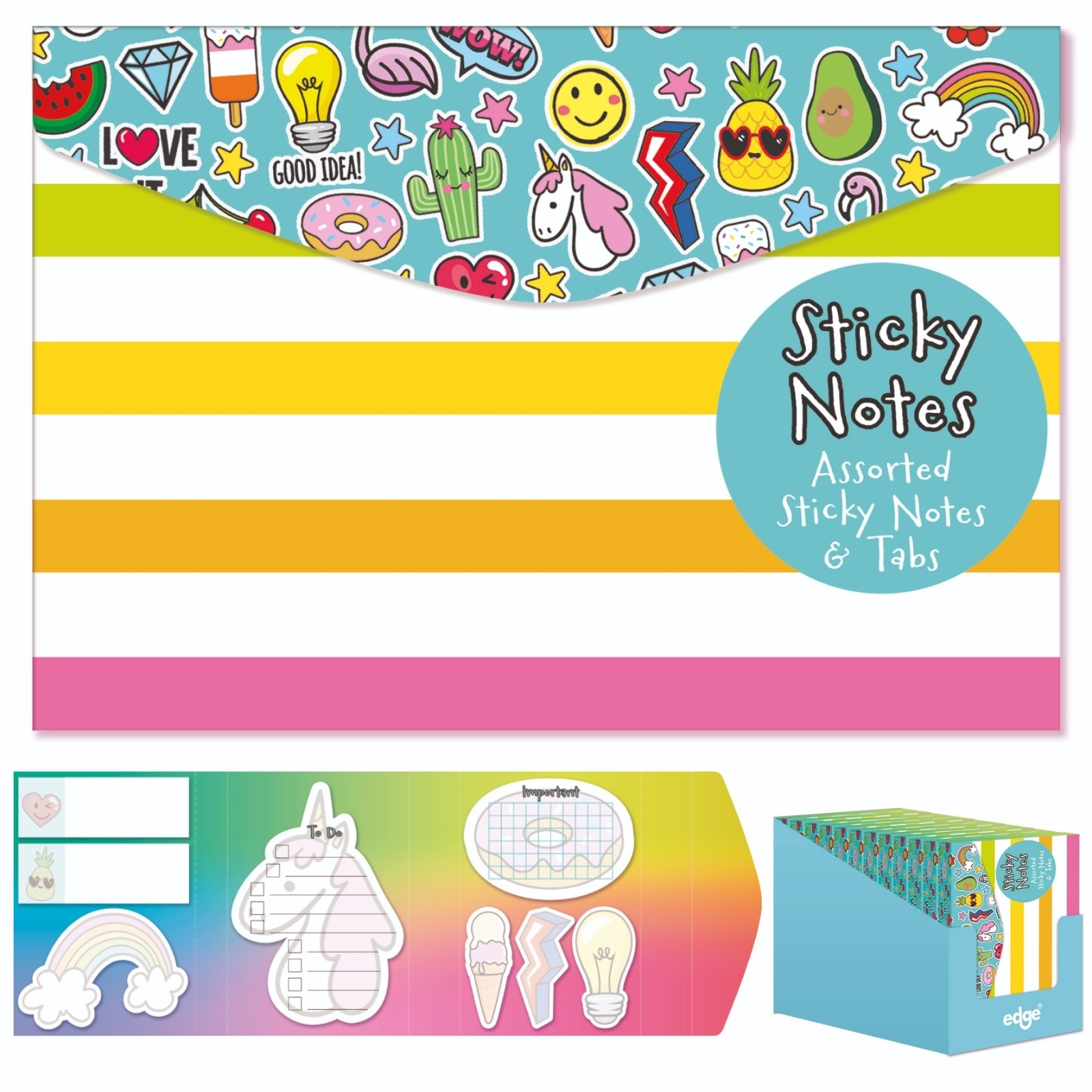 STICKY NOTES FOLDER,Novelty Charming, Assorted Notes & Tabs [Splittable]