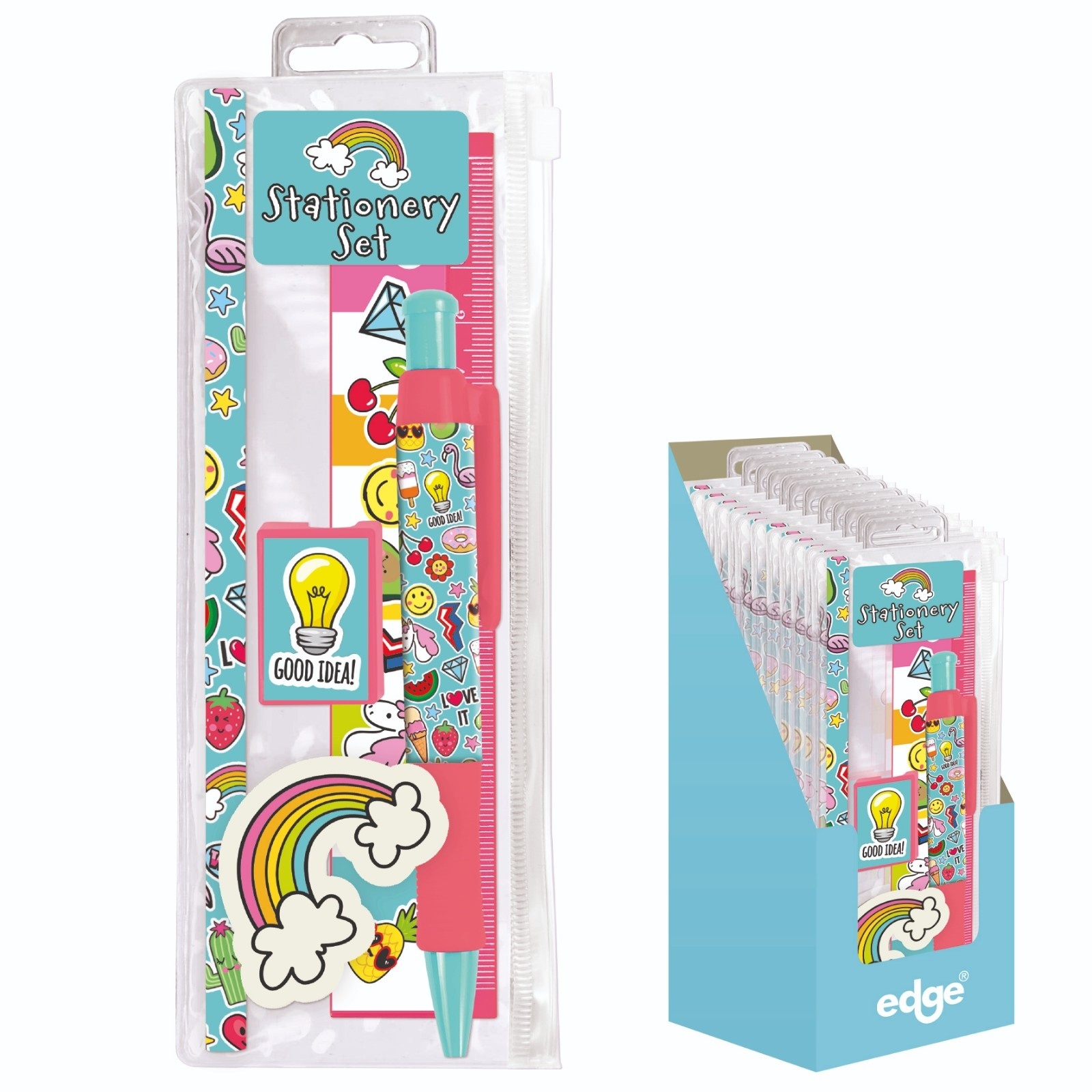 STATIONERY SET, Novelty, 6 Piece, Reusable Pouch, CDU [Splittable]