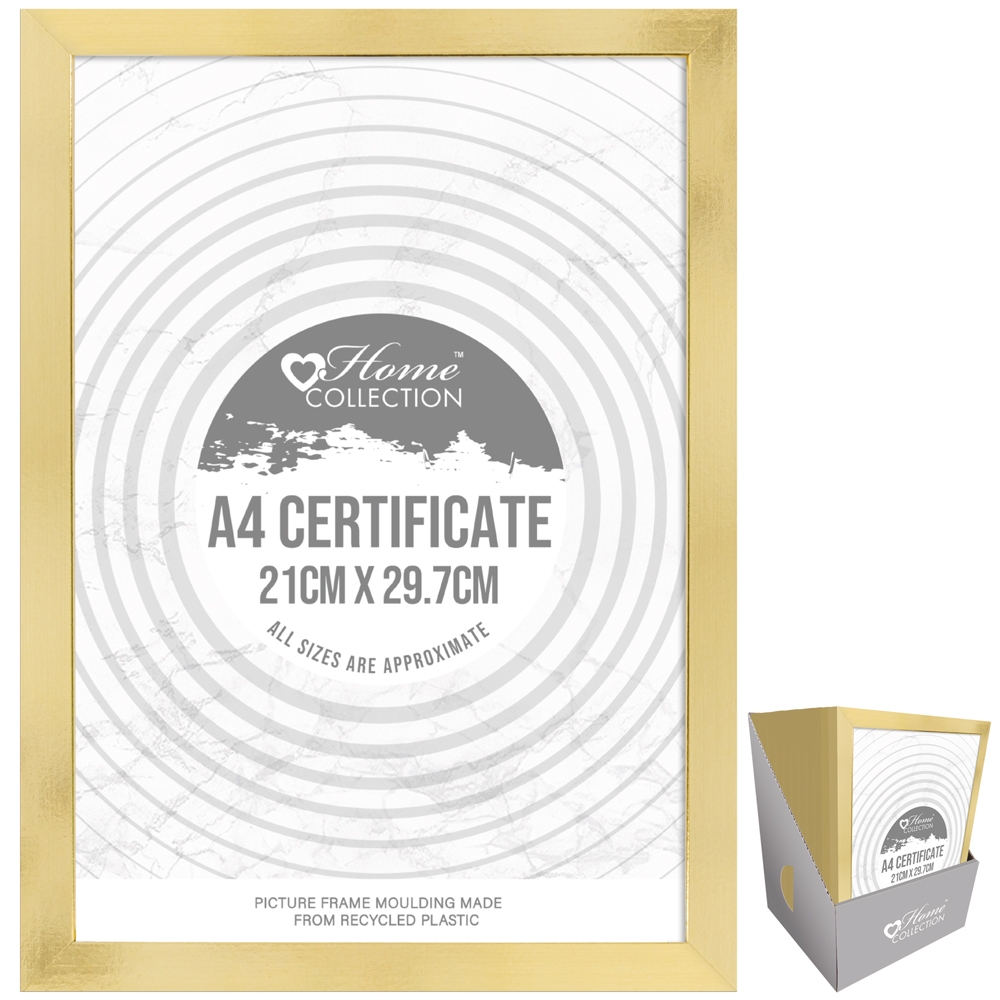 PHOTO FRAME,A4 Certificate, Gold Frame,Glass Insert CDU