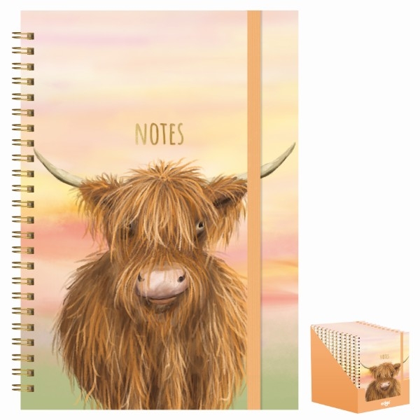 NOTEBOOK,A5 Highland Cow Twin Wire CDU [Splittable]