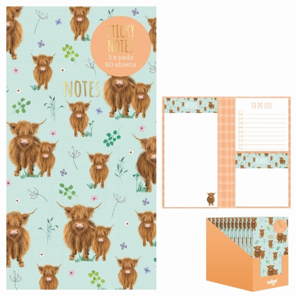 STICKY NOTES,Highland Cow CDU [Splittable]