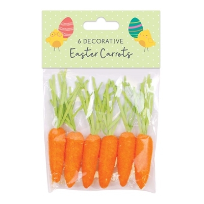 EASTER DECORATIONS,Carrots 6`s H/pk [Packs Only]