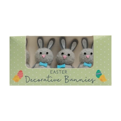 EASTER BUNNIES,Chenille 4`s 7cm Boxed [Spittable]