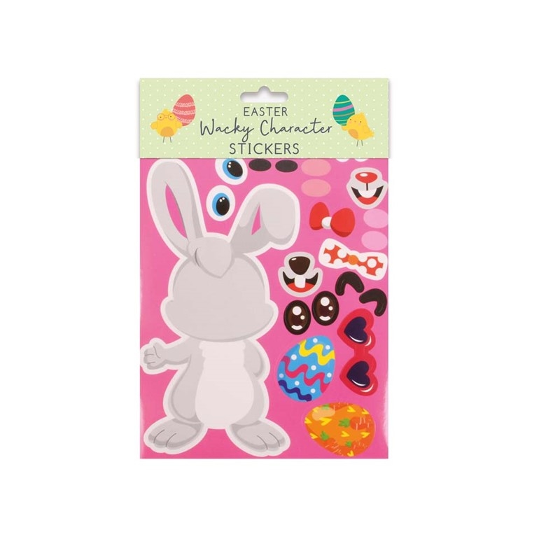 EASTER STICKERS,Wacky Character 12`s H/pk [Packs Only]