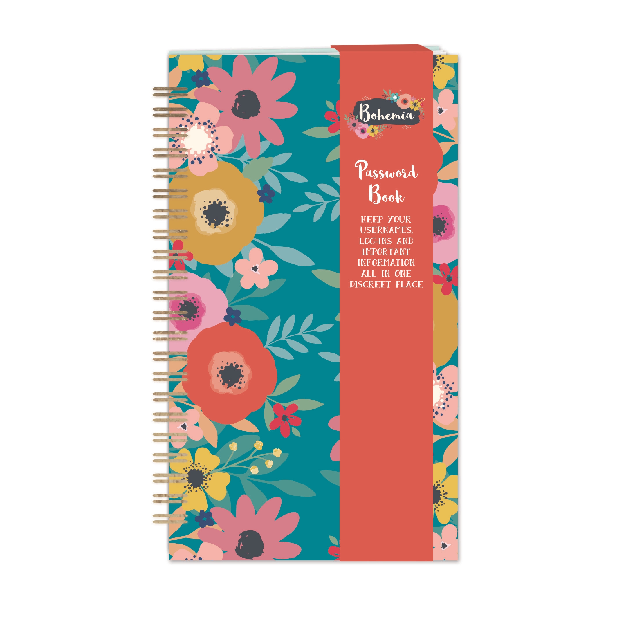 PASSWORD BOOK,Bohemia 160 Page