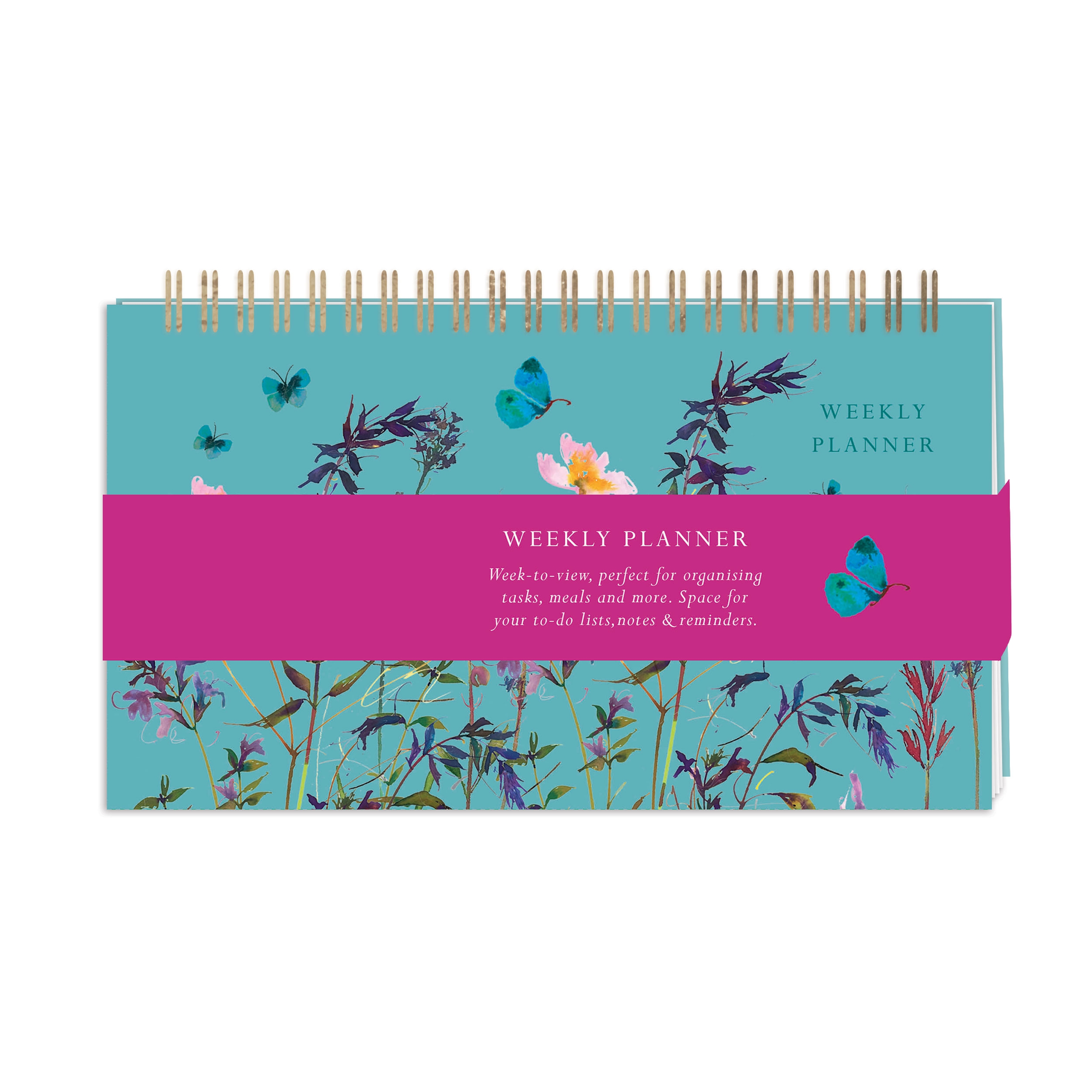 WEEKLY PLANNER,Watercolour Floral Butterflies 160 Page