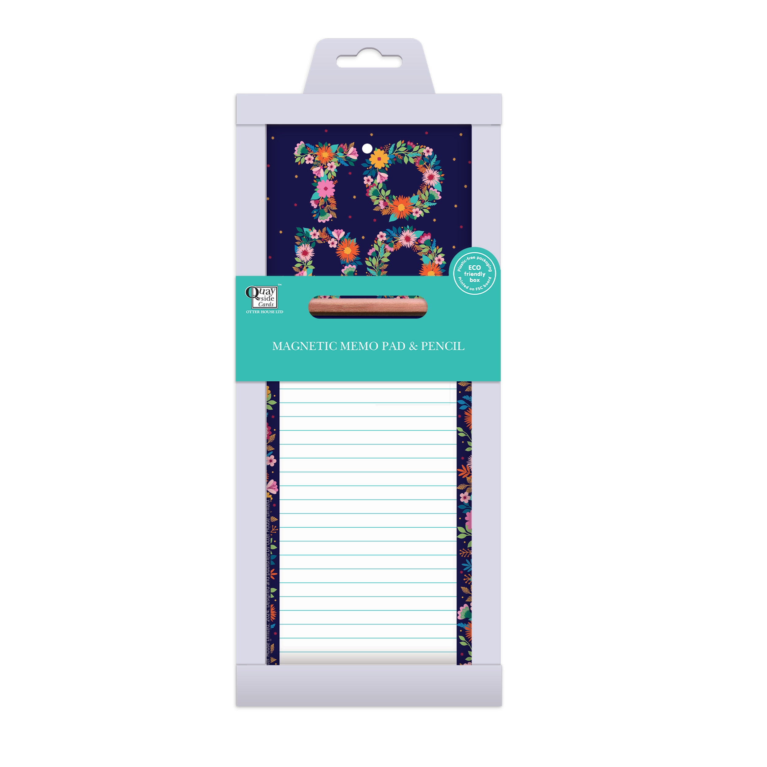 MAGNETIC MEMO PAD,Floral To Do 40 Sheets with Pencil