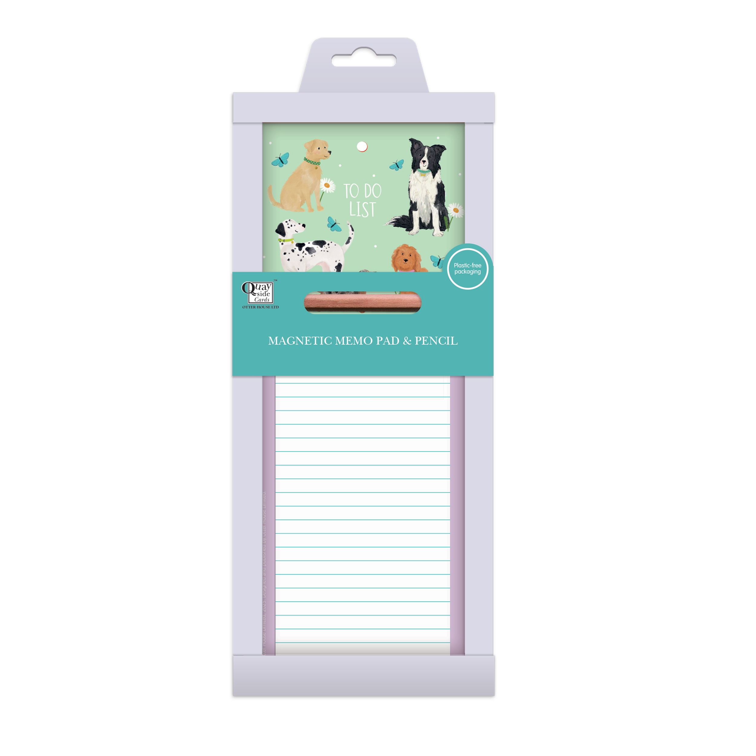 MAGNETIC MEMO PAD,Mixed Dogs 40 Sheets with Pencil