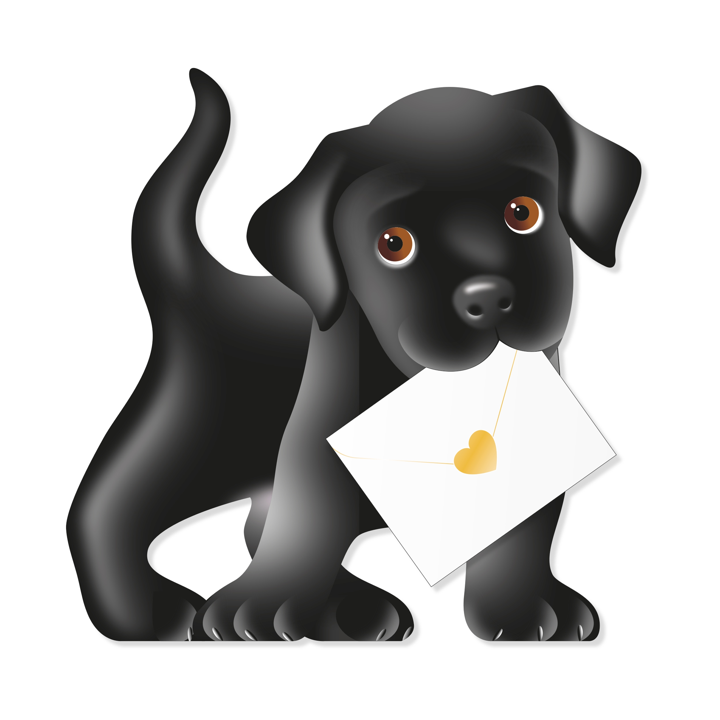 BLANK CARDS,3D,Puppy Bobby Black Labrador [Packs Only]