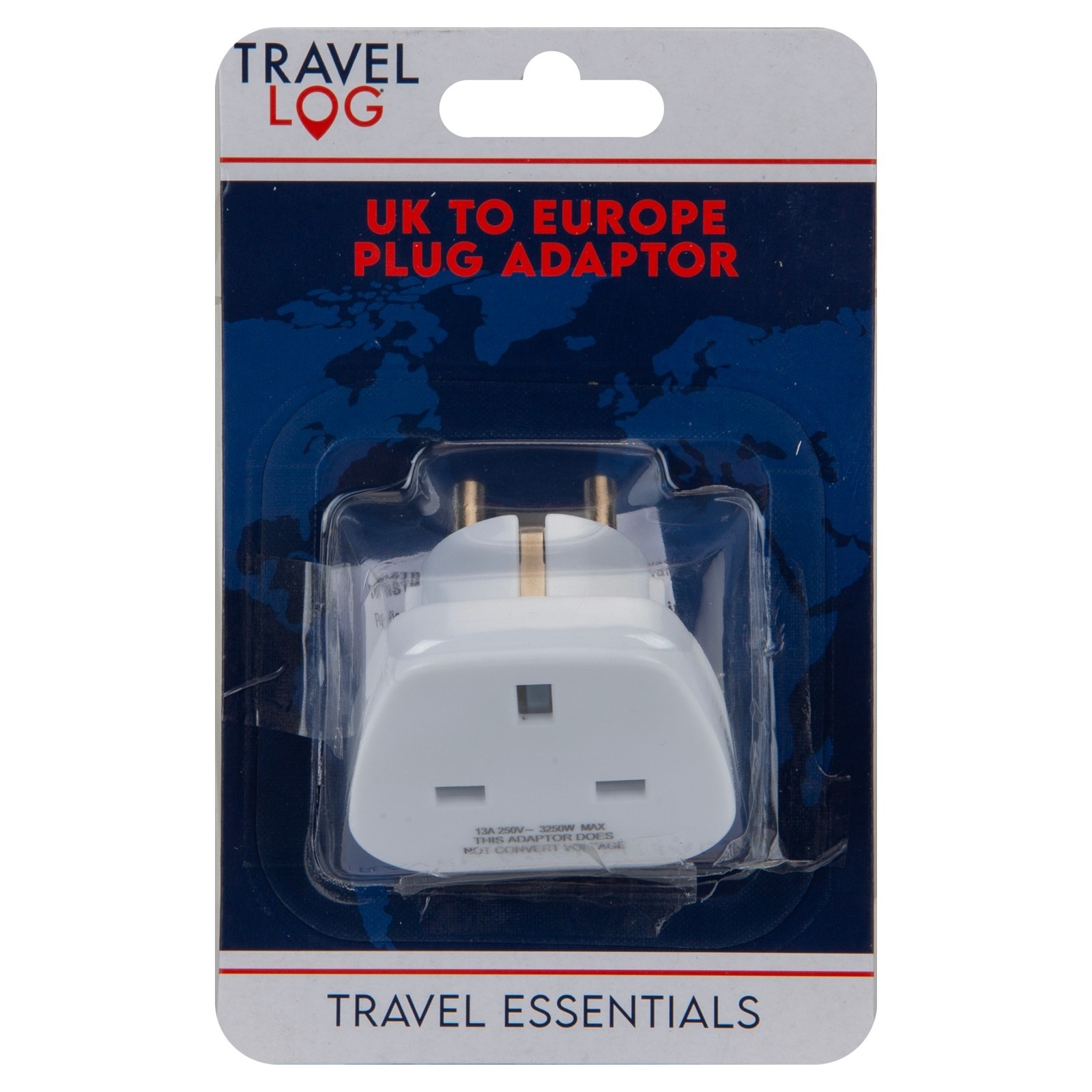 TRAVEL ADAPTOR, UK to Europe Travel Essentials H/pk [Packs Only]